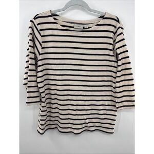 LL BEAN ‎ Womens XLp Tunic Top Striped 3/4 Sleeve Lightweight Sweater